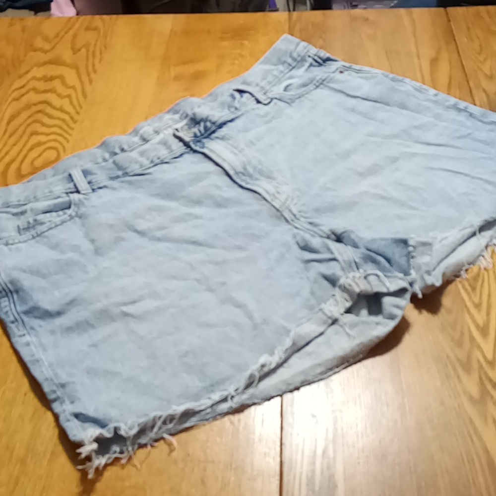 OLD NAVY Womens Denim Shorts Jeans 22 BLUE HIGH RISE SLOUCHY STRAIGHT Preowned
